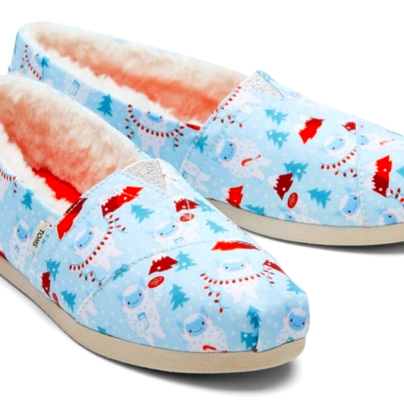 Toms Other - Brand new, never worn fleece lined Toms with festive Yeti print